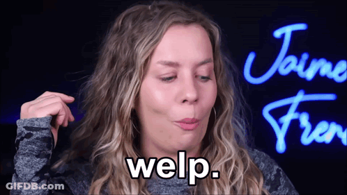 Blonde Woman Welp At Jaime Fran Neon Sign GIF