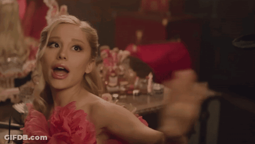 Blonde Woman White Hat Pink Dress Says You're Green GIF