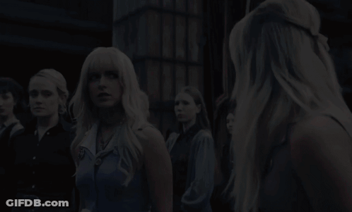 Blonde Woman With Badge Saying A GIF