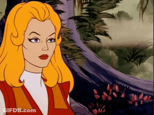 Blonde Woman With Blue Eyes And Red Lips GIF