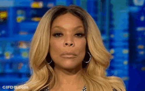 Blonde Woman With Hoop Earrings Funny Face GIF