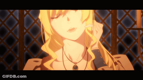 Blonde Woman With Necklace Standing At Fence GIF