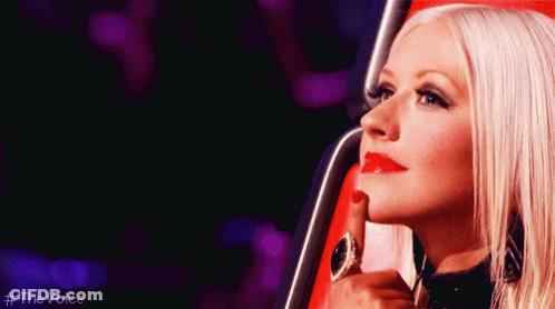 Blonde Woman With Red Lips Shushing GIF