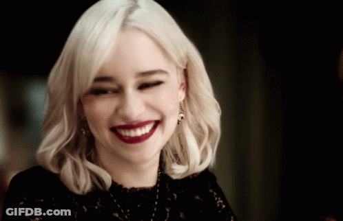 Blonde Woman With Red Lips Smiling GIF