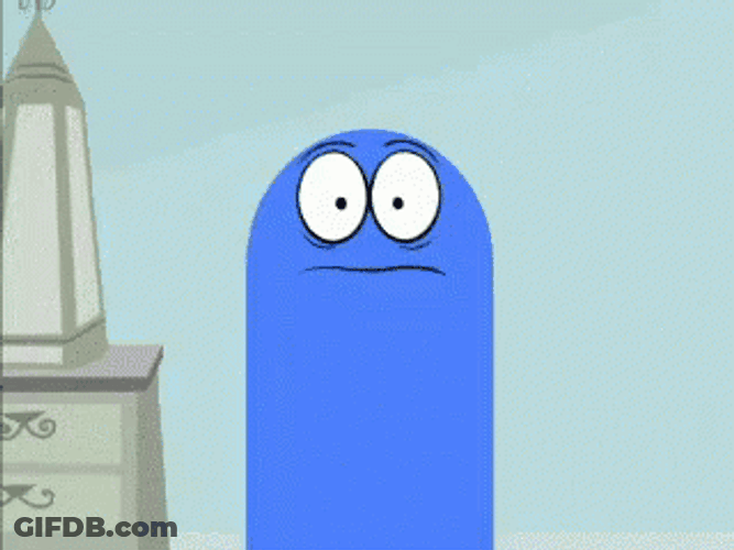 Bloo Horrified Big Eyes GIF