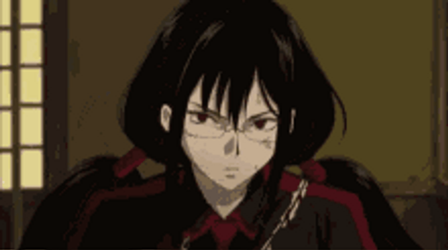 Blood C Kisaragi Taking A Slice On Her Face GIF