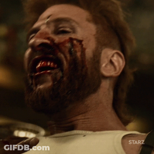 Blood Dripping On Face While Shouting GIF