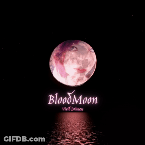 Blood Moon Vivid Darkness Poster Full Moon Woman Face GIF
