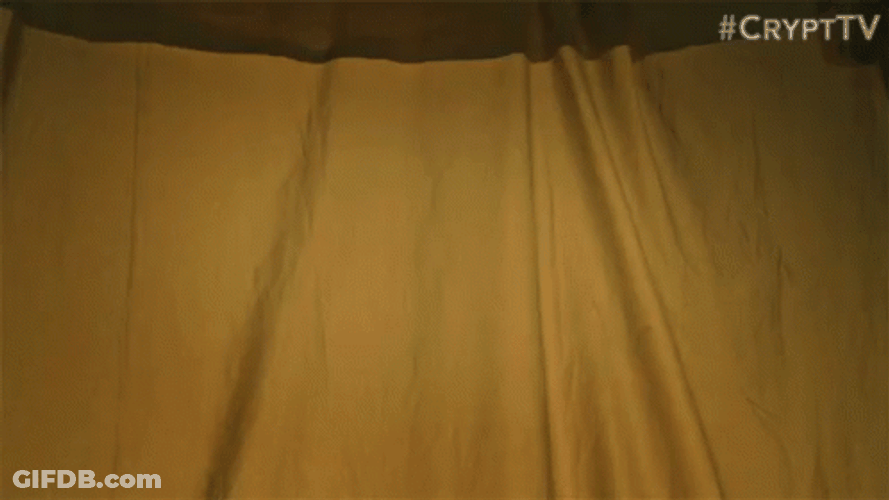Blood Splatter On Curtain Silhouette GIF
