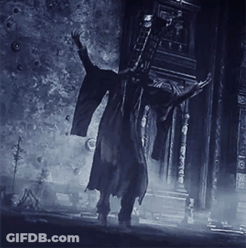 Bloodborne Micolash Bowing Down GIF
