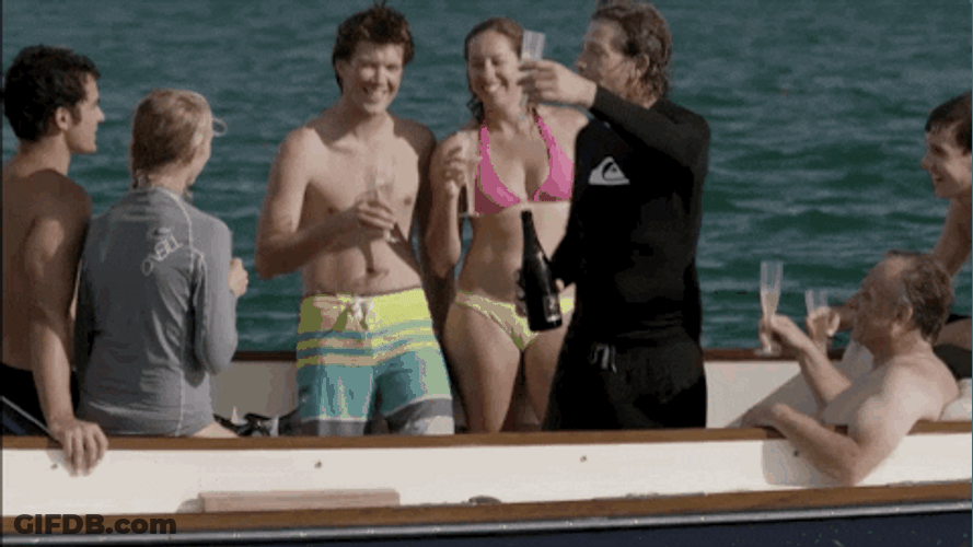 Bloodline Danny Rayburn Drinking With Other People GIF