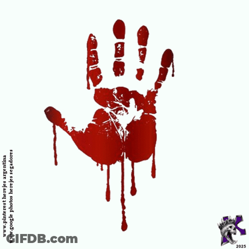 Bloody Handprint With 2025 GIF