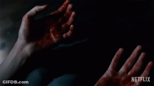 Bloody Hands With Netflix Logo GIF