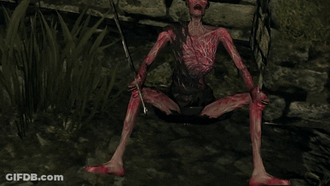Bloody Monster Holding Sword GIF