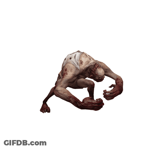 Bloody Monster In White Shirt And Blue Shorts GIF