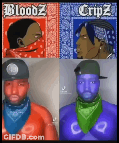 Bloodz And Cripz Are Two Of The Rappers Shown In This Cartoon GIF
