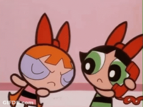 Blossom And Buttercup Talking On Phone GIF