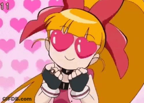 Blossom Powerpuff Girls Heart Glasses GIF