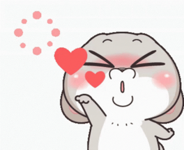 Blow Kiss Fast Blushing Rabbit GIF