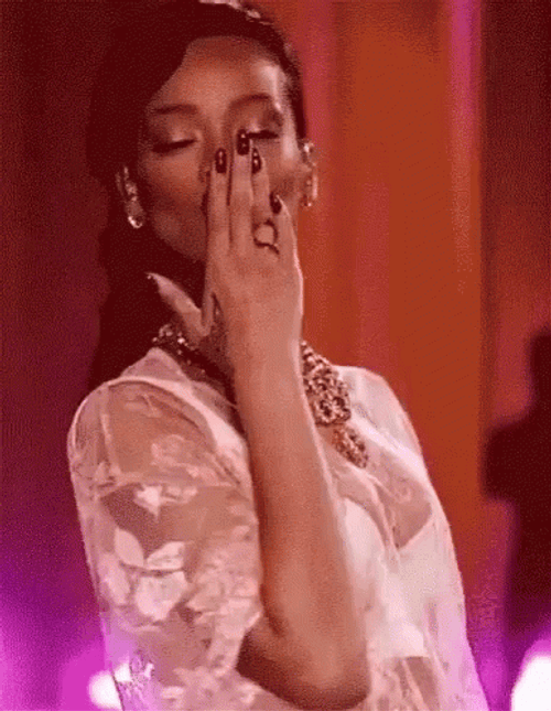 Blow Kiss Rihanna Smile GIF