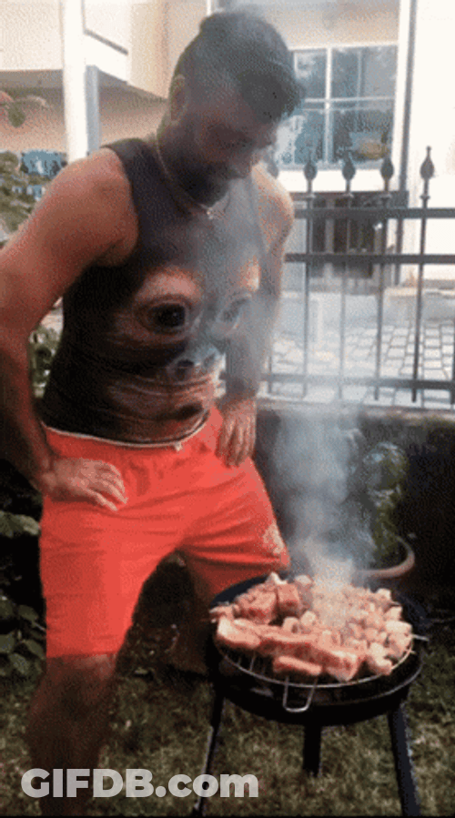 Blow Monkey Grilling GIF