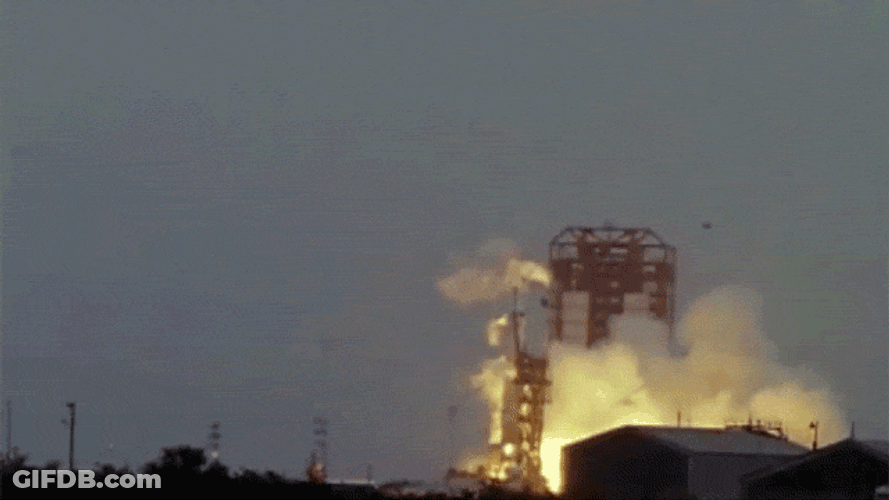 Blow Up Falcon 9 Rocket GIF