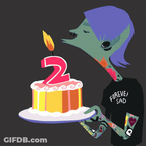 Blowing Cake Second Work Anniversary Meme GIF