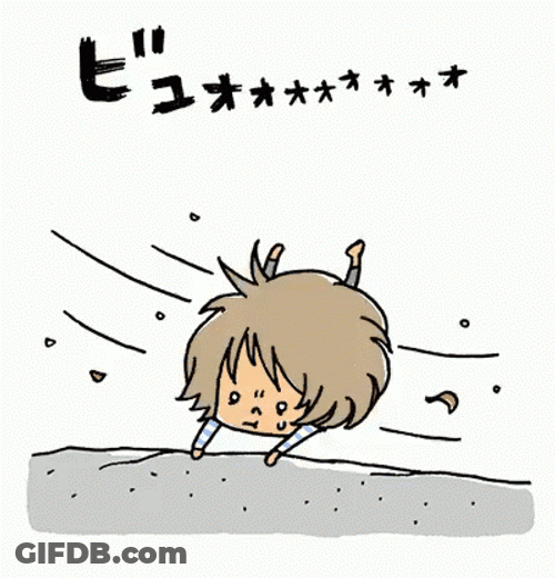 Blown Away Cute Doodle Person GIF
