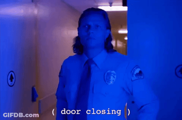 Blue Aesthetic Door Closing GIF
