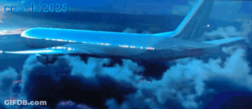 Blue Airplane Flying 2025 GIF