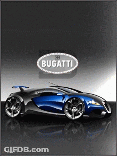 Blue And Black Bugatti Car GIF