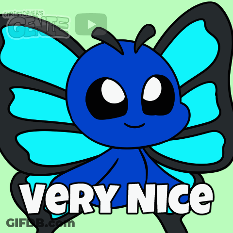 Blue And Black Butterfly With Words Very Nice GIF
