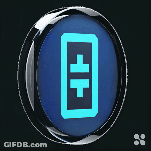 Blue And Black Circle With Letter T GIF