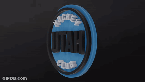 Blue And Black Circle With Word Hockey GIF