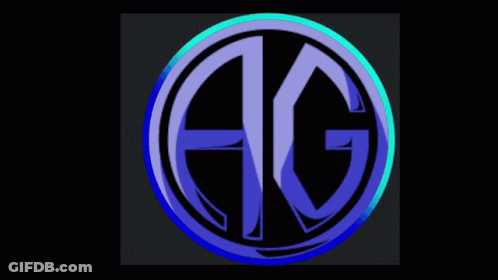 Blue And Black Logo With Letters AG In Circle GIF