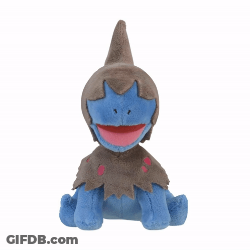 Blue And Brown Stuffed Animal With Red Mouth GIF