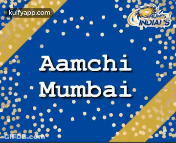 Blue And Gold Background With Aanchi Mumbai GIF