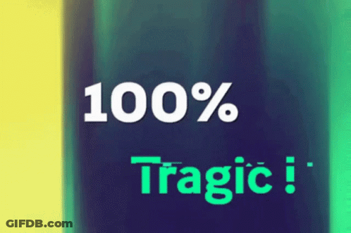 Blue And Green Background With 100% Tragic GIF