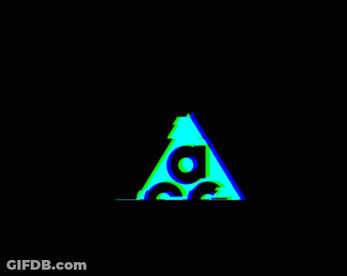 Blue And Green Triangle With Letters ACG On Black GIF