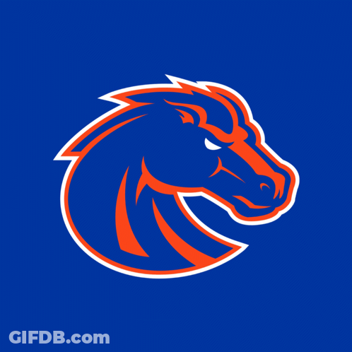 Blue And Orange Horse Head On Orange Background GIF