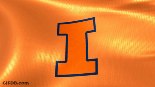 Blue And Orange Letter I On Orange Background GIF
