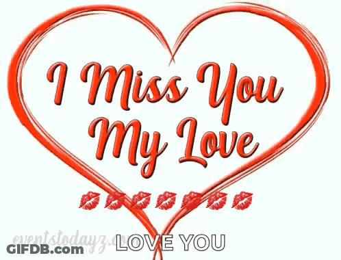 Blue And Pink Heart Saying Miss You GIF