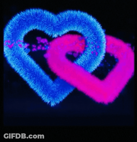 Blue And Pink Heart Saying Miss You GIF