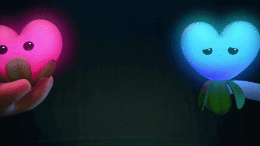 Blue And Pink Heart True Netflix GIF