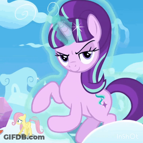 Blue And Pink Pony Cartoon GIF