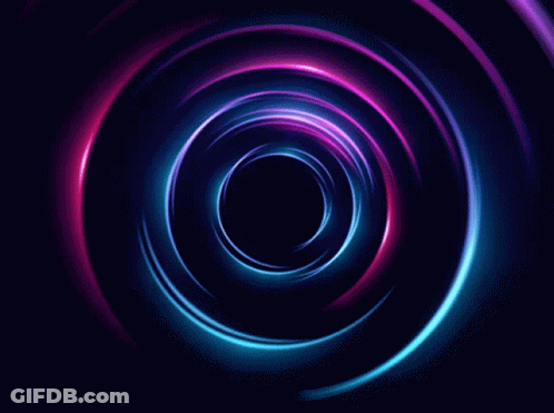 Blue And Purple Circle Black Center Dark Background GIF