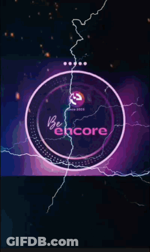 Blue And Purple Circle Saying Be Encore GIF