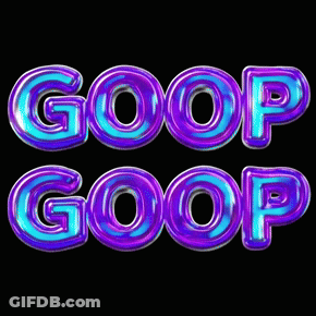 Blue And Purple Goop Goop Logo On Black GIF