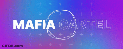 Blue And Purple Mafia Cartel Text GIF
