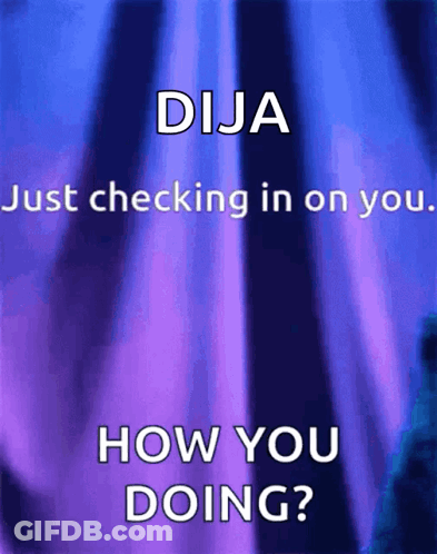 Blue And Purple Poster Dija Checking In On You GIF